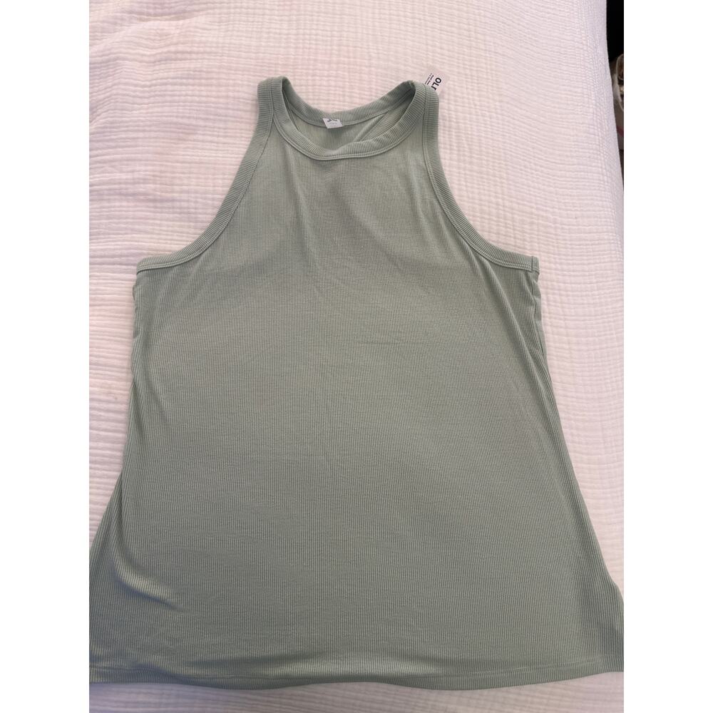Old Navy Size Large Light Sage Green Racer Bsck Ribbed Tank NWT
